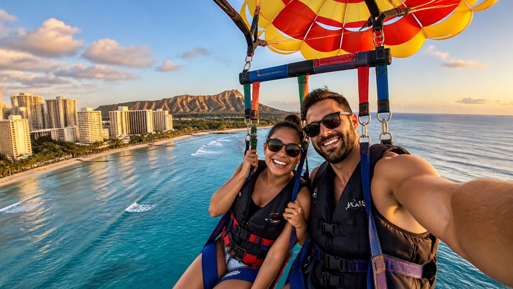 premium waikiki sunset parasailing